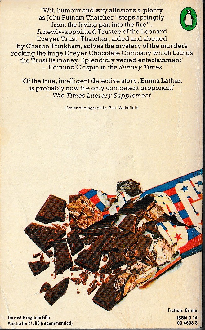 Emma Lathen  SWEET AND LOW magnified rear book cover image