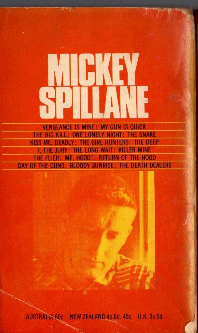 Mickey Spillane  THE DEATH DEALERS magnified rear book cover image