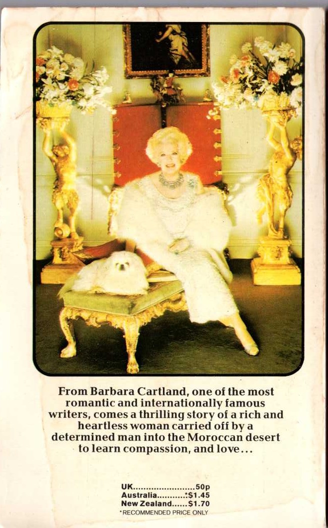 Barbara Cartland  PUNISHMENT OF A VIXEN magnified rear book cover image