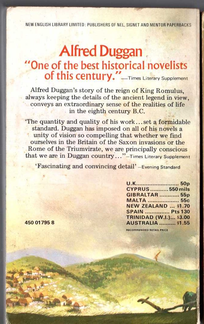 Alfred Duggan  FOUNDING FATHERS magnified rear book cover image