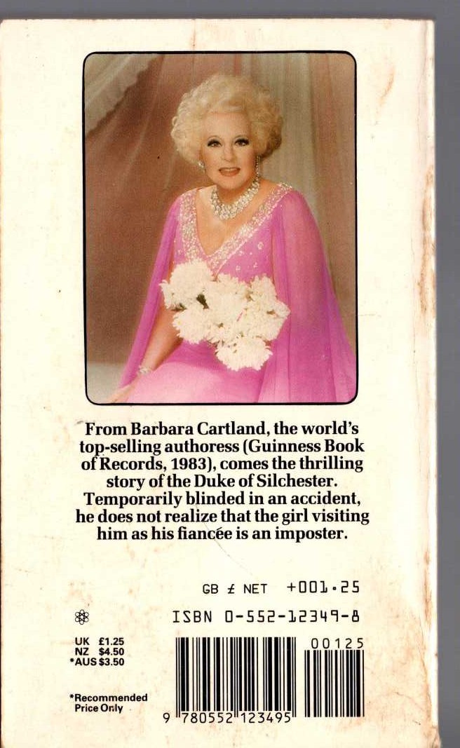 Barbara Cartland  LIGHT OF THE GODS magnified rear book cover image