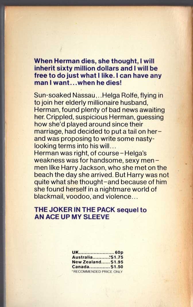 James Hadley Chase  THE JOKER IN THE PACK magnified rear book cover image