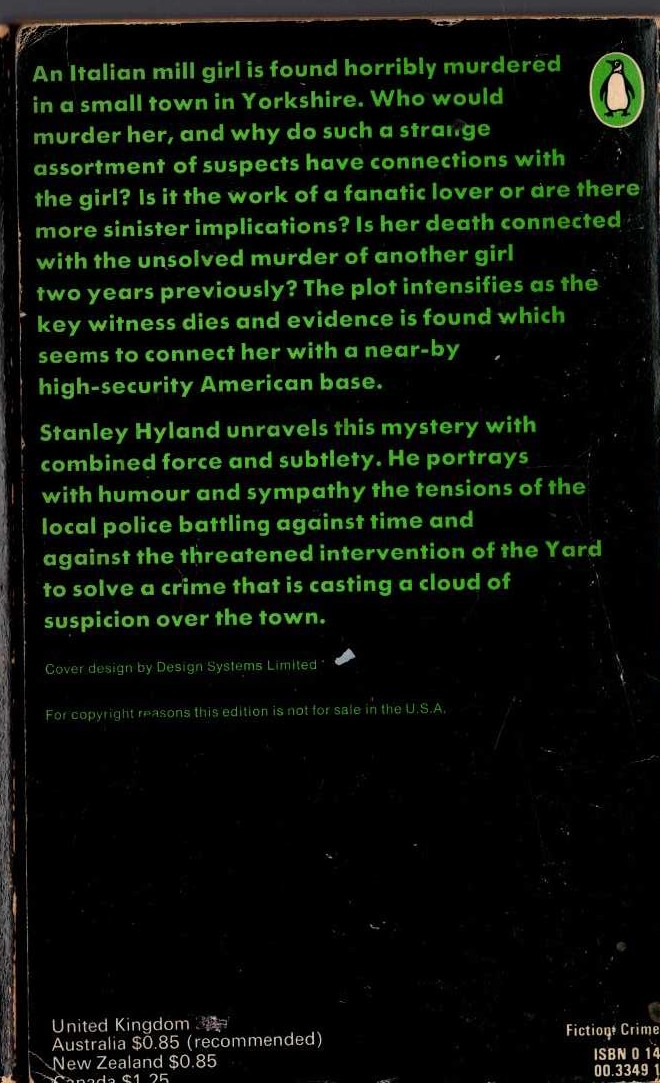 Stanley Hyland  GREEN GROW THE TRESSES-O magnified rear book cover image