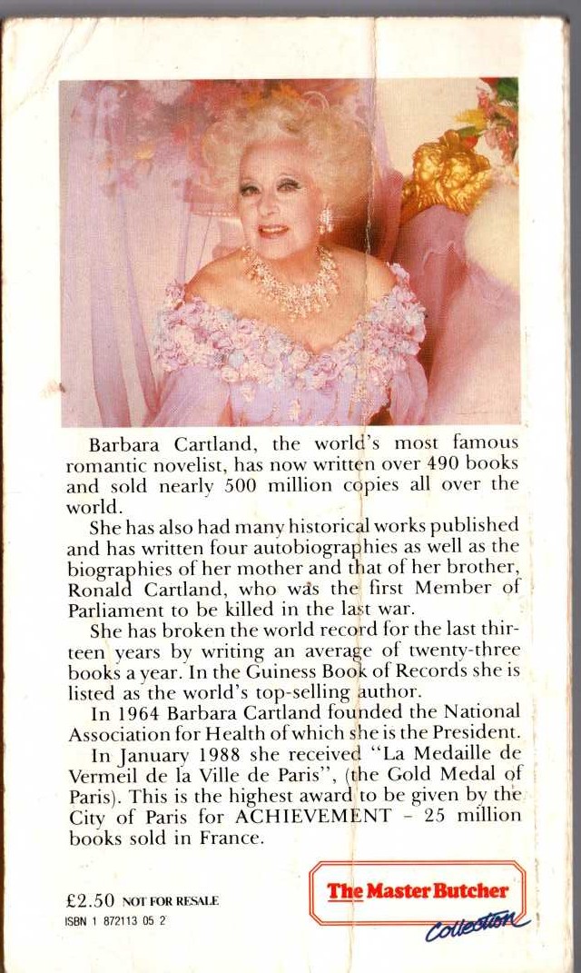 Barbara Cartland  A HEART IN THE HIGHLANDS magnified rear book cover image