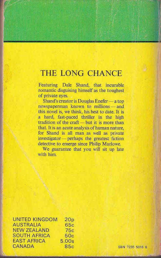 Douglas Enefer  THE LONG CHANCE magnified rear book cover image