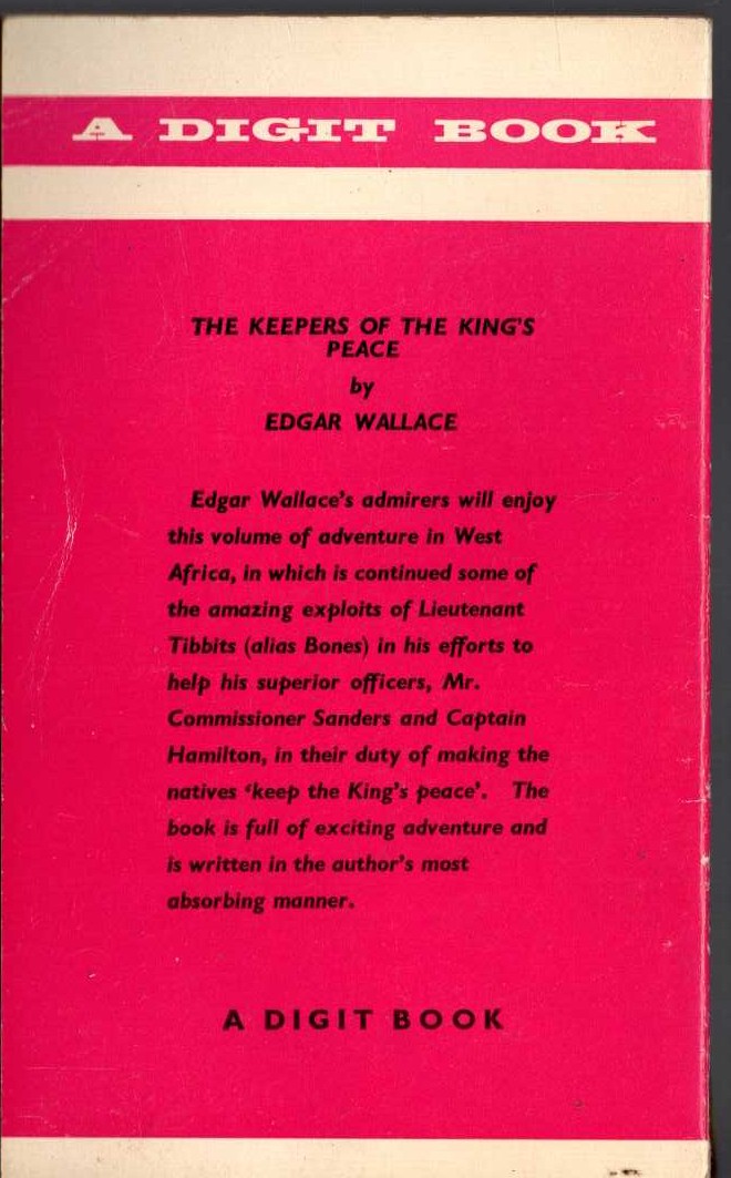 Edgar Wallace  THE KEEPERS OF THE KING'S PEACE magnified rear book cover image