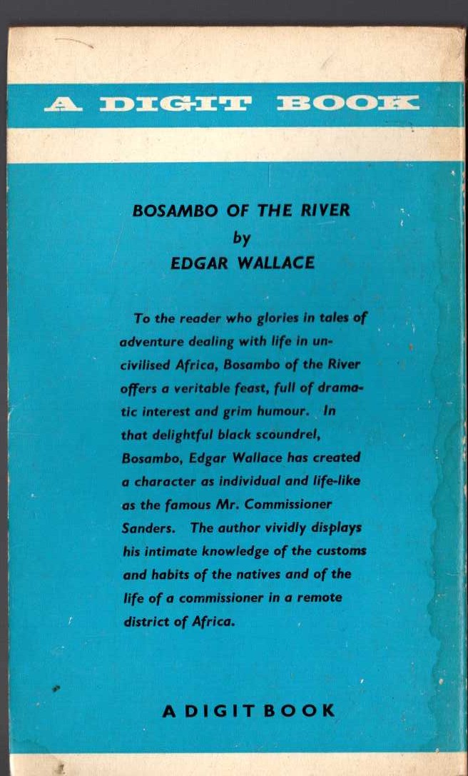 Edgar Wallace  BOSAMBO OF THE RIVER magnified rear book cover image