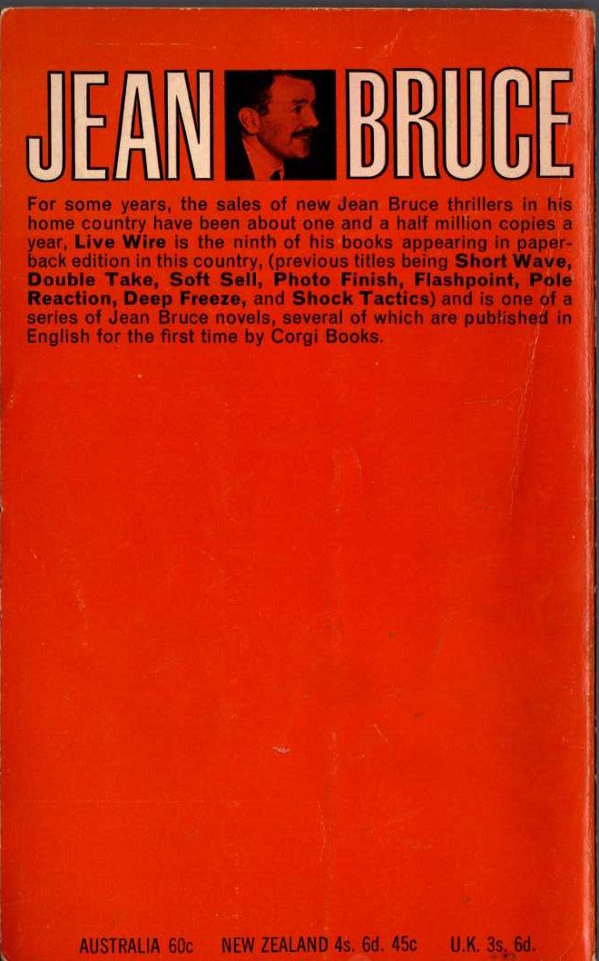 Jean Bruce  LIVE WIRE magnified rear book cover image