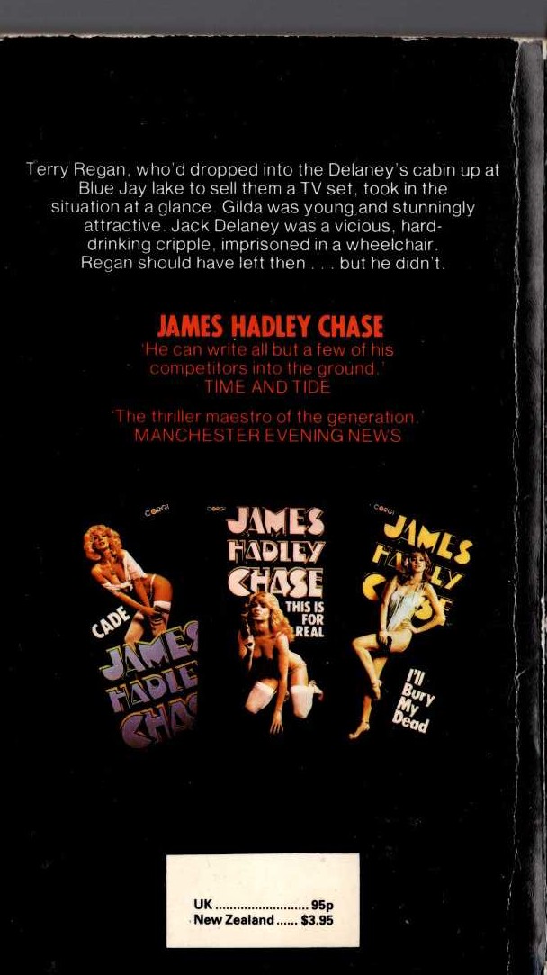 James Hadley Chase  SHOCK TREATMENT magnified rear book cover image
