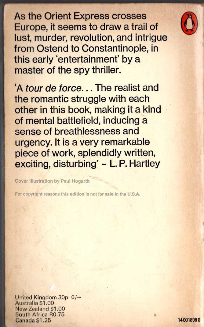 Graham Greene  STAMBOUL TRAIN magnified rear book cover image