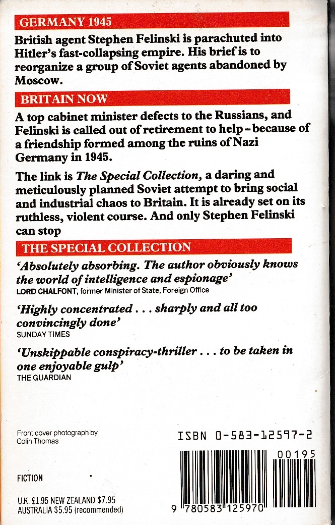 Ted Allbeury  THE SPECIAL COLLECTION magnified rear book cover image