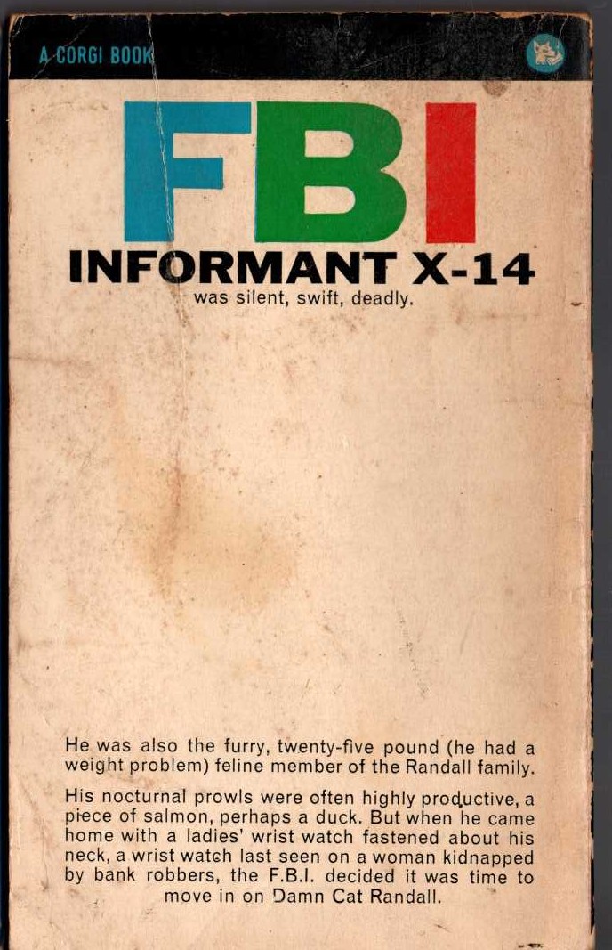 The Gordons  THAT DARN CAT magnified rear book cover image
