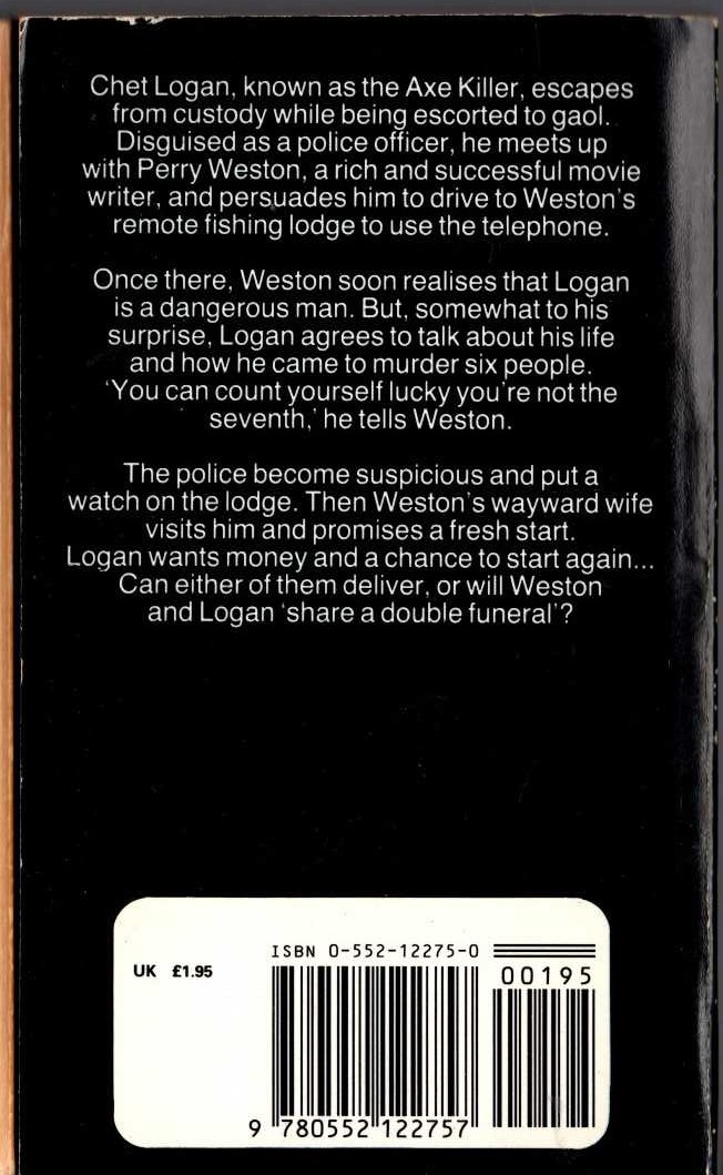 James Hadley Chase  WE'LL SHARE A DOUBLE FUNERAL magnified rear book cover image