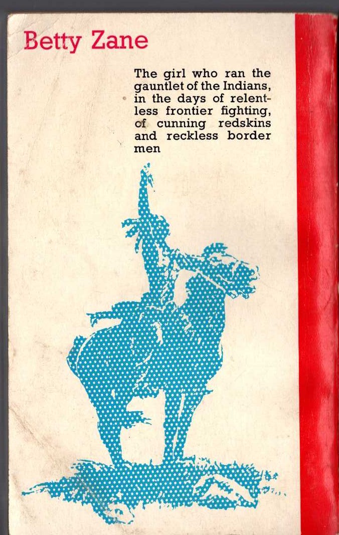 Zane Grey  BETTY ZANE magnified rear book cover image