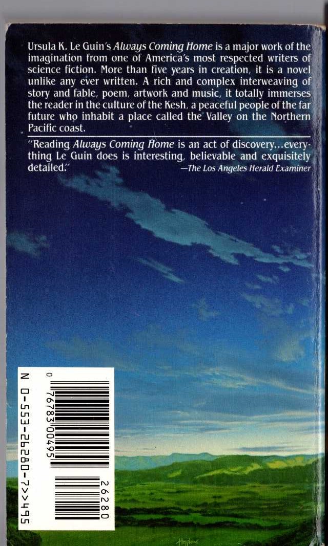 Ursula Le Guin  ALWAYS COMING HOME magnified rear book cover image
