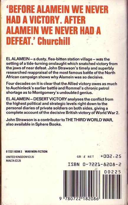 John Strawson  EL ALAMEIN: DESERT VICTORY magnified rear book cover image