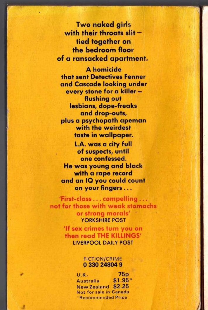 James Hadley Chase  THE SOFT CENTRE magnified rear book cover image