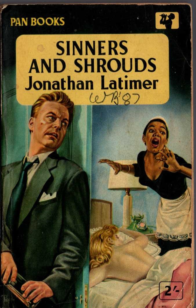 Jonathan Latimer  SINNERS AND SHROUDS front book cover image