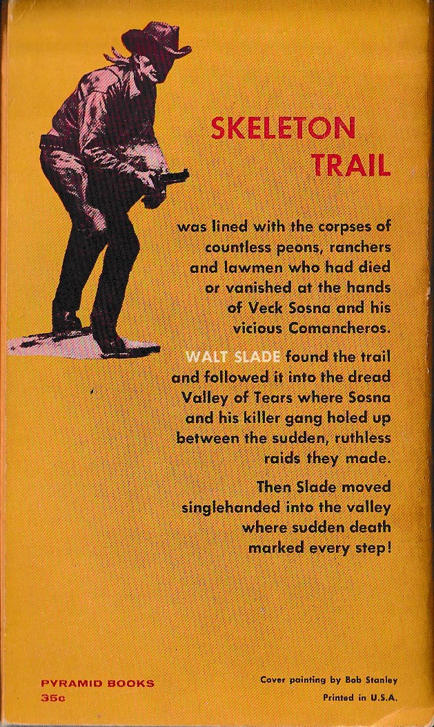 Bradford Scott  SKELETON TRAIL magnified rear book cover image