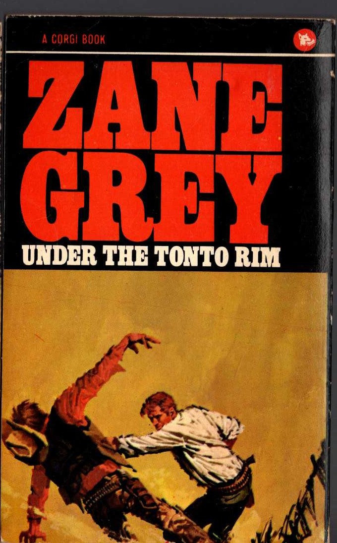 Zane Grey  UNDER THE TONTO RIM magnified rear book cover image