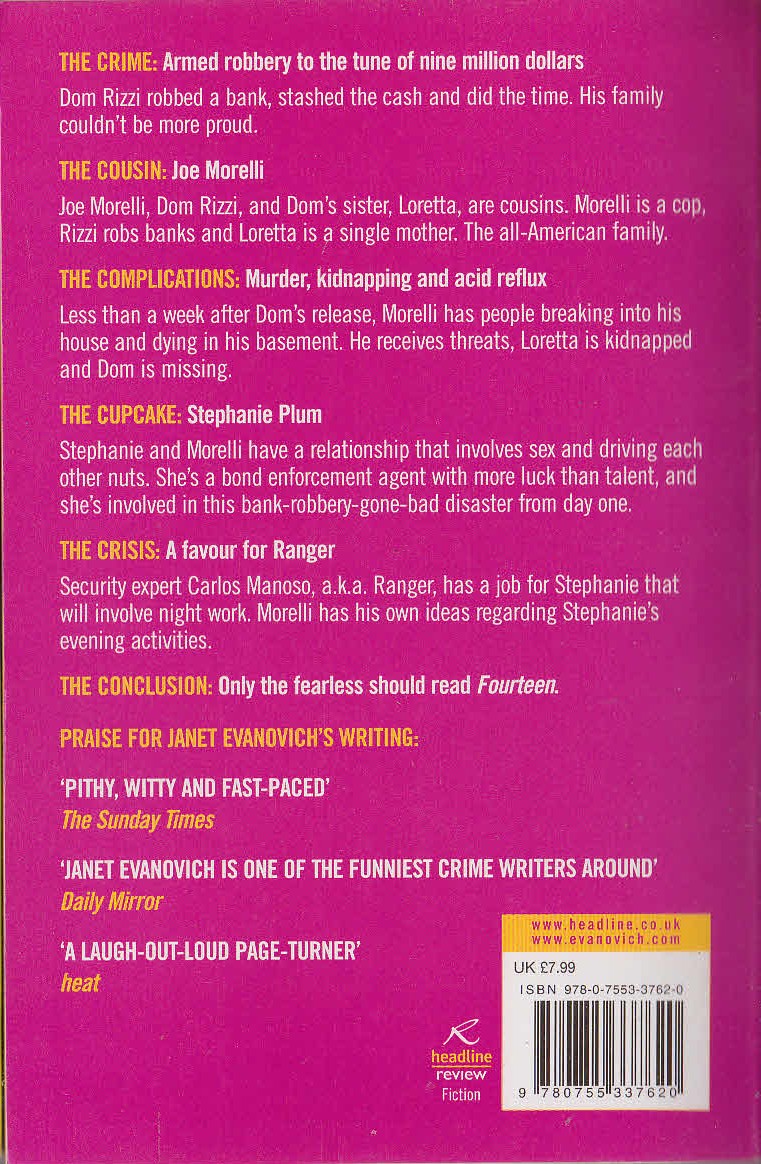 Janet Evanovich  FEARLESS FOURTEEN magnified rear book cover image