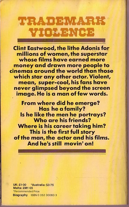 Peter Douglas  CLINT EASTWOOD: Movin' On magnified rear book cover image