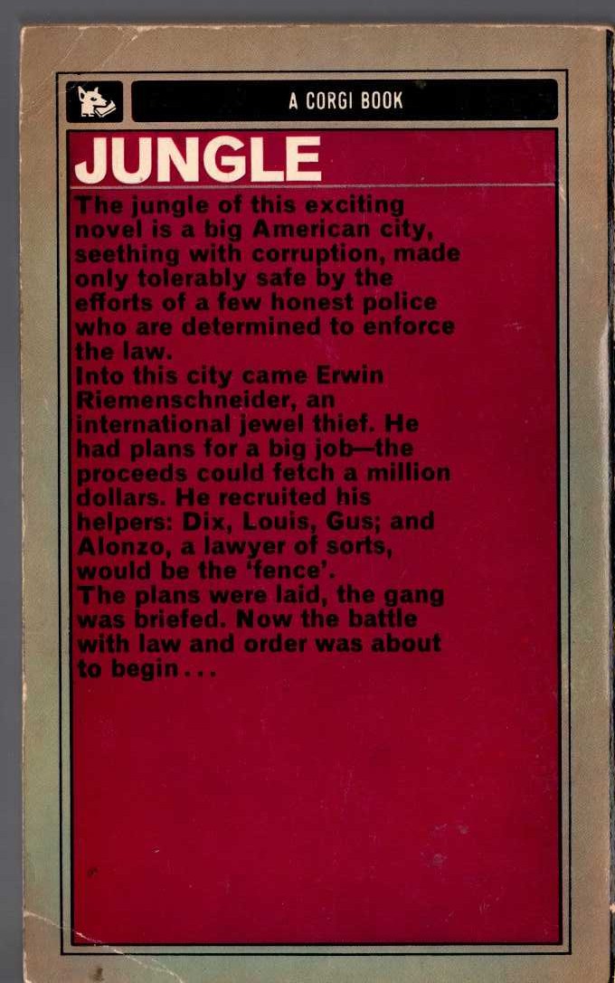 W.R. Burnett  THE ASPHALT JUNGLE magnified rear book cover image