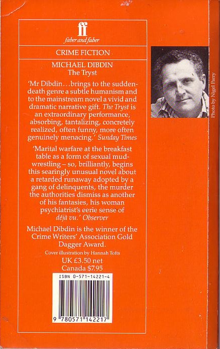 Michael Dibdin  THE TRYST magnified rear book cover image