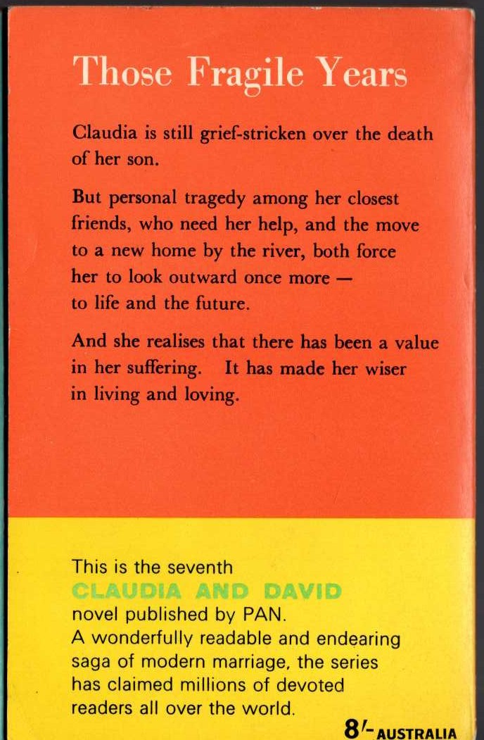 Rose Franken  THOSE FRAGILE YEARS magnified rear book cover image