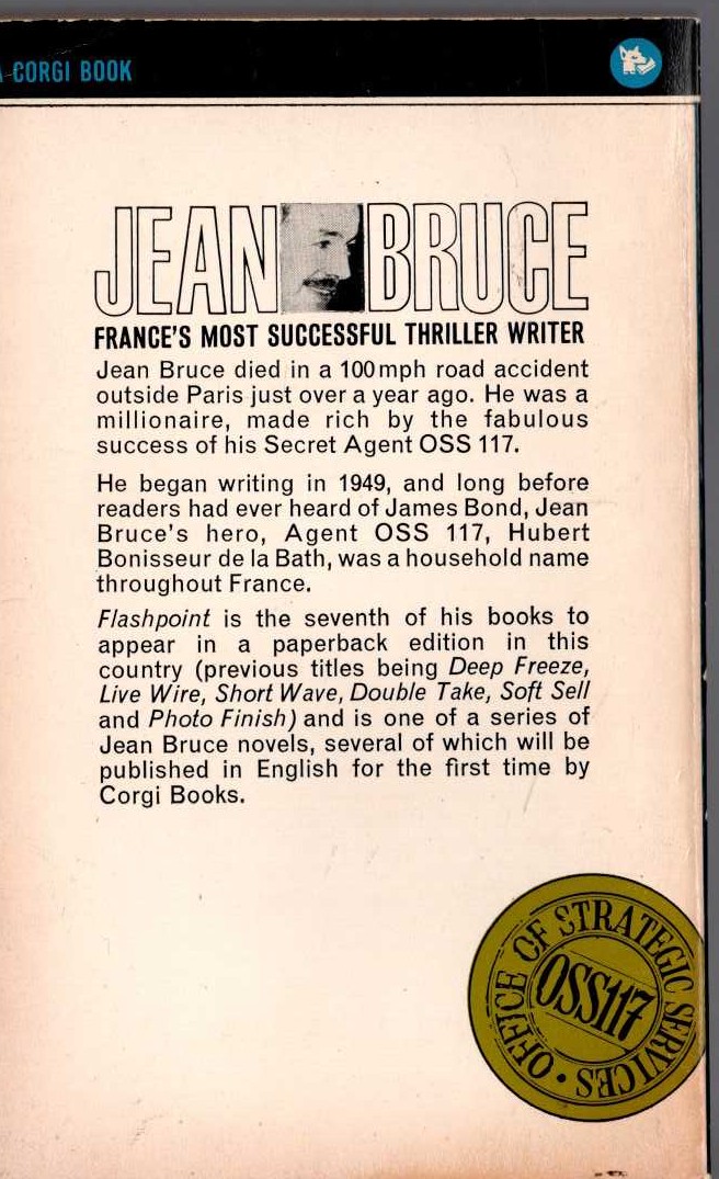 Jean Bruce  FLASHPOINT magnified rear book cover image