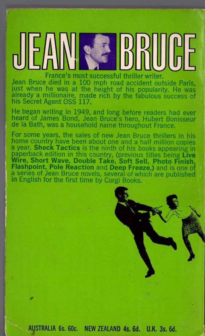 Jean Bruce  SHOCK TACTICS magnified rear book cover image