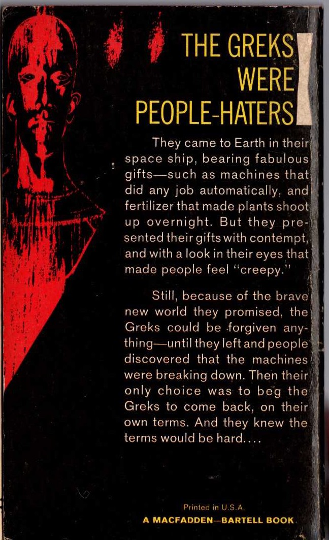 Murray Leinster  THE GREKS BRING GIFTS magnified rear book cover image