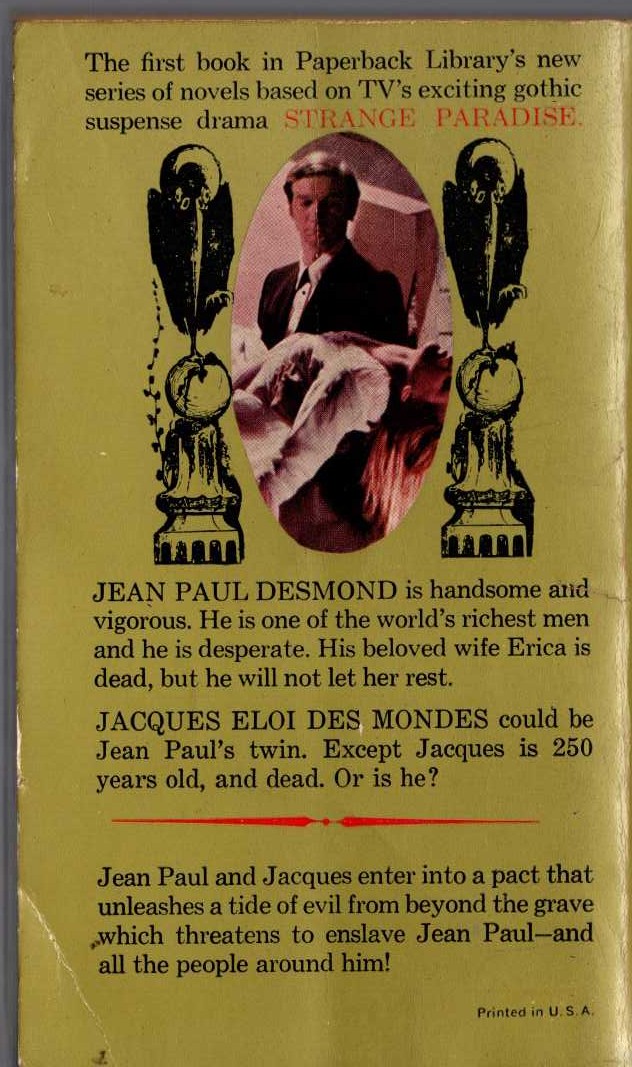 Dorothy Danield  STRANGE PARADISE #1 magnified rear book cover image
