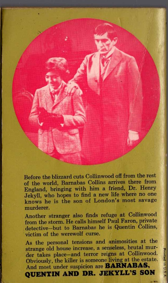 Marilyn Ross  BARNABAS, QUENTIN AND DR. JEKYLL'S SON magnified rear book cover image