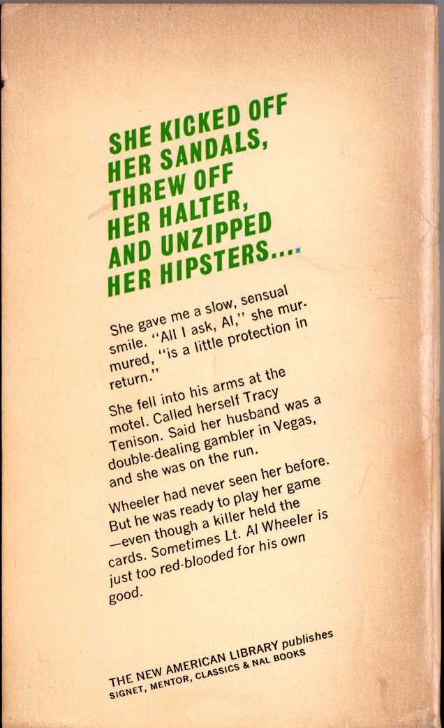 Carter Brown  THE DEEP COLD GREEN magnified rear book cover image