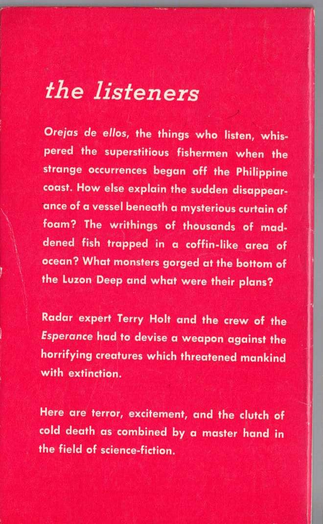 Murray Leinster  CREATURES OF THE ABYSS magnified rear book cover image