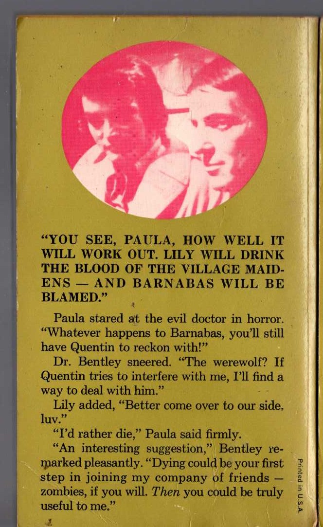 Marilyn Ross  BARNABAS, QUENTIN AND THE GRAVE ROBBERS magnified rear book cover image