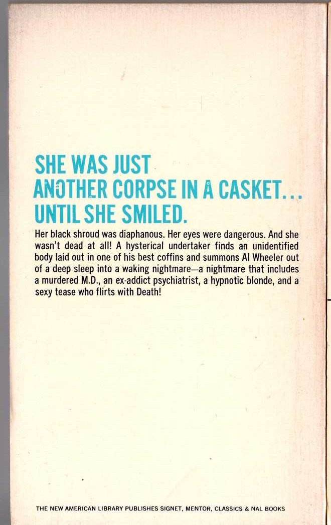 Carter Brown  GIRL IN A SHROUD magnified rear book cover image