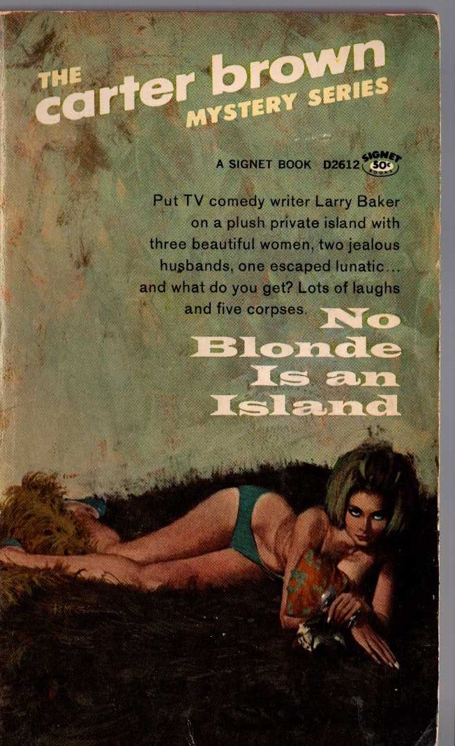 Carter Brown  NO BLONDE IS AN ISLAND front book cover image