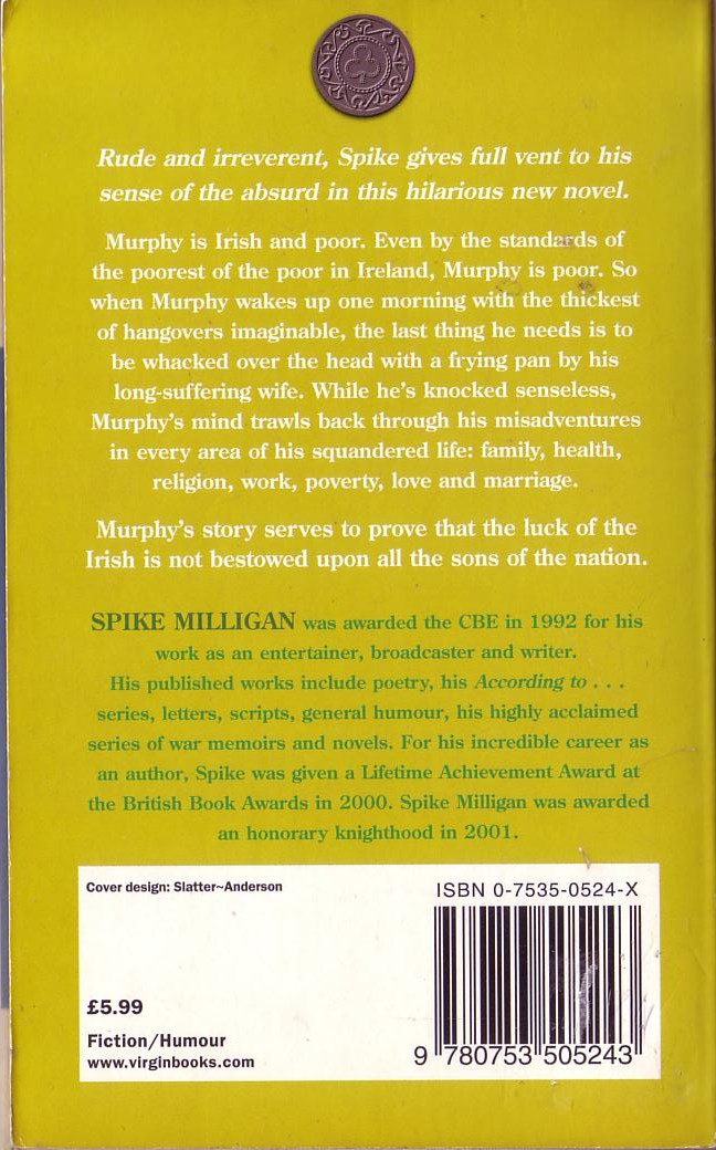 Spike Milligan  THE MURPHY magnified rear book cover image