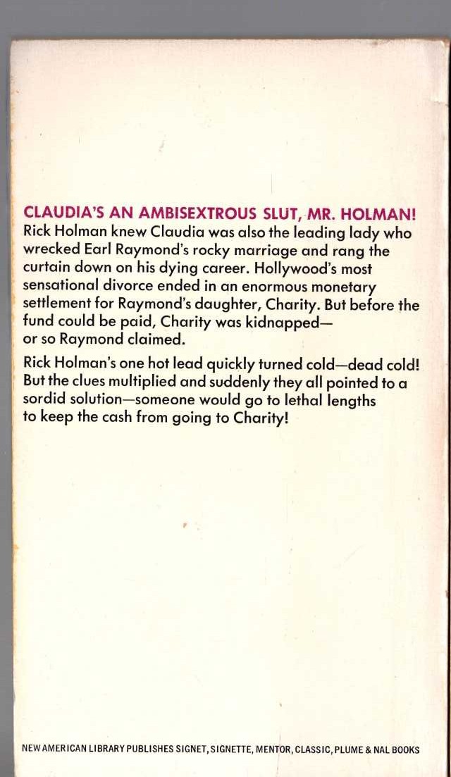 Carter Brown  WHERE DID CHARITY GO? magnified rear book cover image