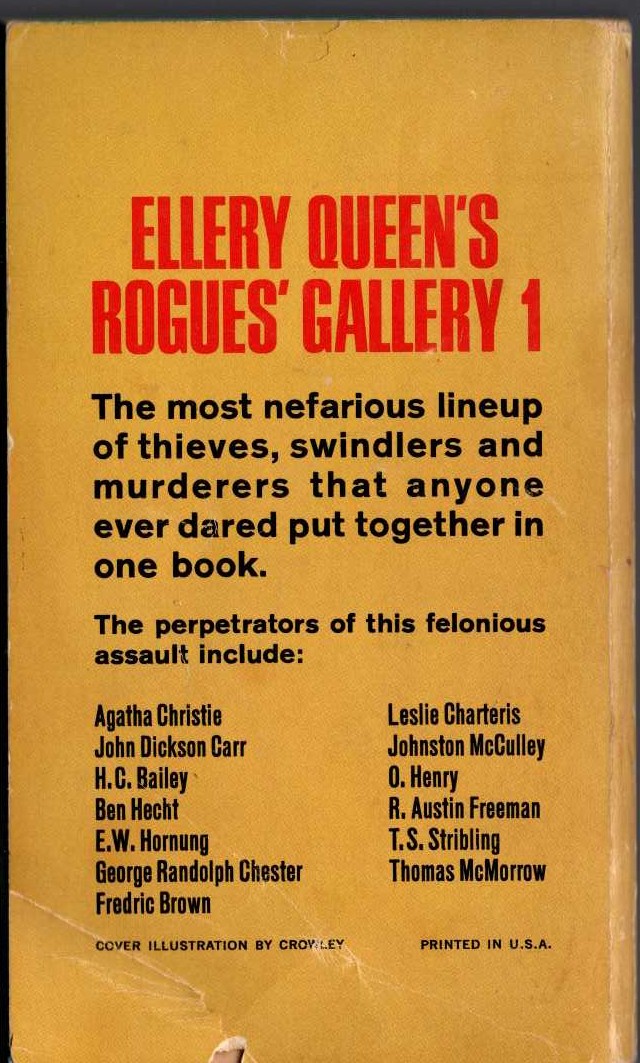 Ellery Queen (edit) ELLERY QUEEN'S ROGUES' GALLERY 1 magnified rear book cover image