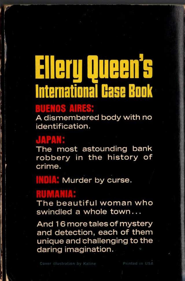 Ellery Queen (edit) ELLERY QUEEN'S INTERNATIONAL CASE BOOK magnified rear book cover image