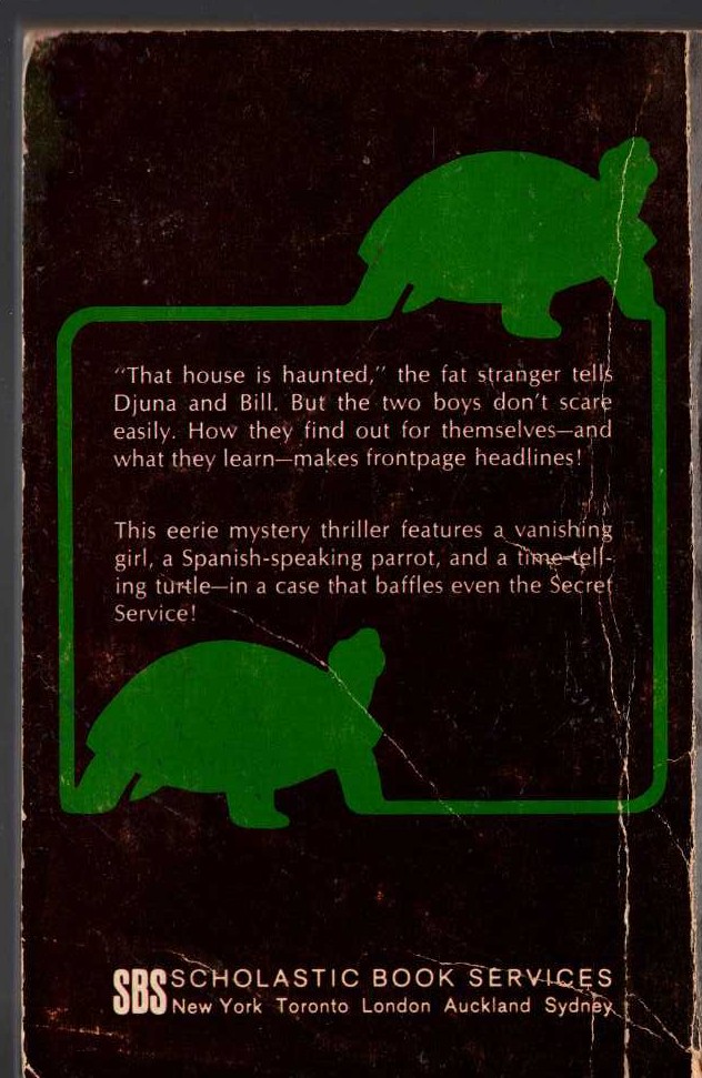 Ellery Queen  THE GREEN TURTLE MYSTERY magnified rear book cover image