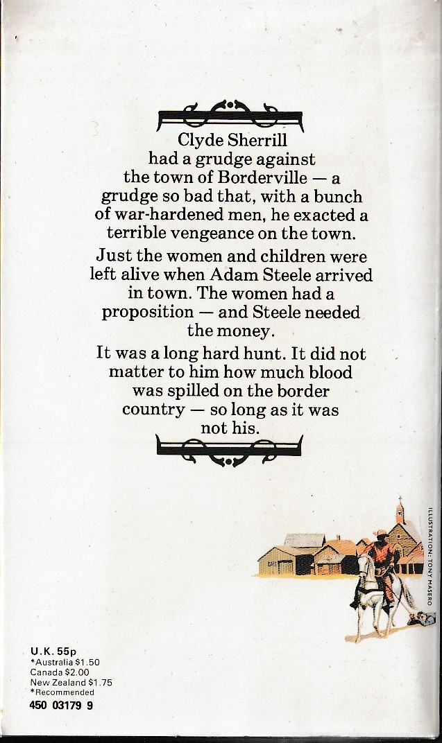 George G. Gilman  ADAM STEELE 13: BLOODY BORDER magnified rear book cover image
