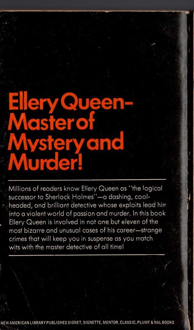 Ellery Queen  THE ADVENTURES OF ELLERY QUEEN magnified rear book cover image