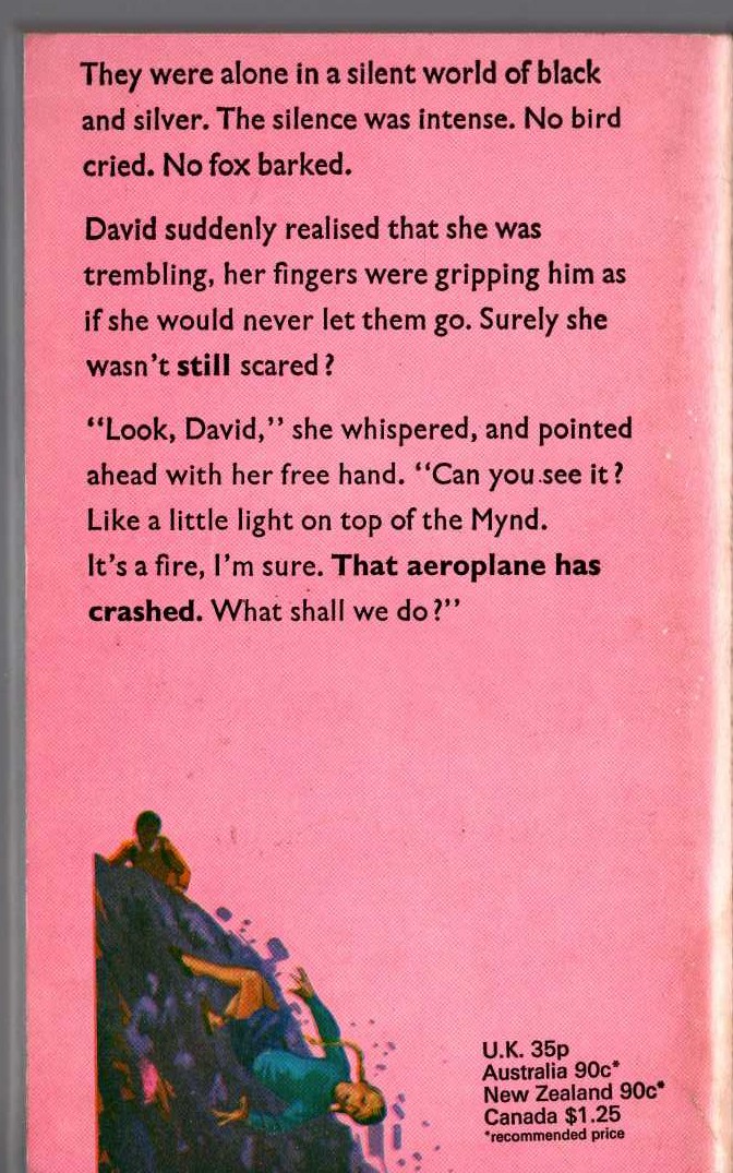 Malcolm Saville  THE NEGLECTED MOUNTAIN magnified rear book cover image