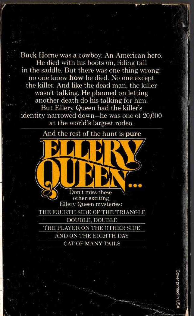 Ellery Queen  THE KILLER TOUCH and THE DEVIL'S COOK magnified rear book cover image