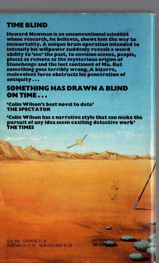 Colin Wilson  THE PHILOSPHER'S STONE magnified rear book cover image