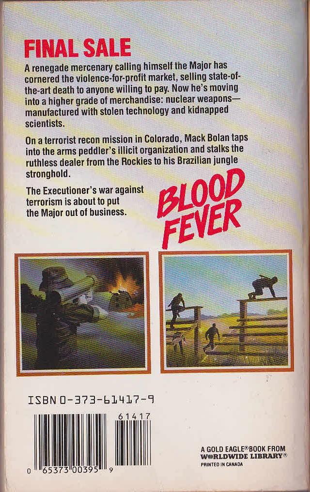 Don Pendleton  MACK BOLAN: BLOOD FEVER magnified rear book cover image